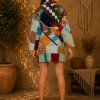 Rust Red & Sage Green Multicolor Patchwork Kantha Jacket – 3 Layer Cotton Boho Coat - Image 4