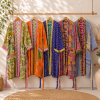 Vintage Kantha Kimono Robe 1 Pcs – Reversible Cotton Sari Patchwork Long Jacket - Image 3