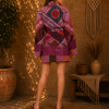 Purple & Pink Patchwork Kantha Jacket – 3 Layer Cotton Hand Stitched Boho Coat - Image 4
