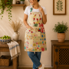 Vintage Kantha Patchwork Cotton Apron – Handmade Recycled Sari Kitchen Apron
