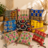 Vintage Kantha Chair Pad 15x15 Inches with Ties – Handmade Cotton Patchwork Seat Cushion – Boho Indian Chair Cushion – 1 Piece - Image 3