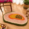 Handmade Papaya Fruit Tufted Rug – Colorful Oval Accent Floor Mat - Image 2
