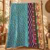 Vintage Beige Red & Green Kantha Quilt 60x90 Inches – Handmade Floral Cotton Bedspread Throw - Image 5