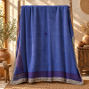 Royal Blue Vintage Kantha Quilt 60 x 90 Inches – Handmade Cotton Bedspread Throw – One of a Kind - Image 5