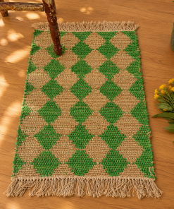 Handmade Cotton Chindi Rag Rug – Assorted Boho Woven & Tufted Floor Mat – Multicolor Recycled Fabric Rug
