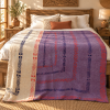 Vintage Purple & Ivory Kantha Quilt 60x90 Inches – Hand Stitched Cotton Boho Throw - Image 2