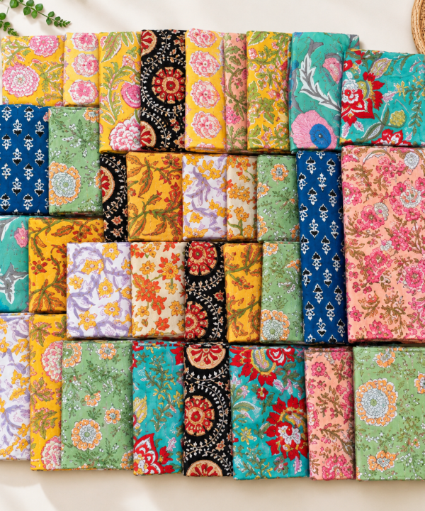 20 Pcs Cotton Napkins 16x16 Inches – Floral Block Print Cloth Dinner Napkins – Multicolor Assorted Table Napkin Set
