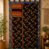 Black Vintage Kantha Curtain – Handmade Cotton Patchwork Boho Indian Window Door Curtain – 1 Pc - Image 3