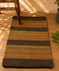 Handmade Cotton Chindi Rag Rug – Assorted Boho Woven & Tufted Floor Mat – Multicolor Recycled Fabric Rug