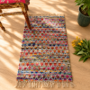 Handmade Cotton Chindi Rag Rug – Assorted Boho Woven & Tufted Floor Mat – Multicolor Recycled Fabric Rug - Image 6