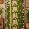 Green Vintage Kantha Curtain – Handmade Cotton Patchwork Boho Indian Window Door Curtain – 1 Pc - Image 3