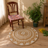 Handmade Round Jute Rug – Assorted Printed & Braided Boho Area Rug – Natural Indian Floor Mat - Image 4