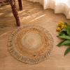 Handmade Round Jute Rug – Assorted Printed & Braided Boho Area Rug – Natural Indian Floor Mat - Image 4