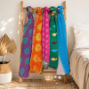 Vintage Kantha Patchwork Scarf Set – Handmade Recycled Cotton Boho Indian Shawl Wrap – 5 Pcs - Image 2