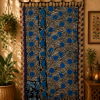 Blue Vintage Kantha Curtain – Handmade Cotton Patchwork Boho Indian Window Door Curtain – 1 Pc - Image 2