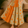 Orange & Cream Floral Maxi Dress – Strapless Smocked Tiered Boho Summer Dress - Image 6