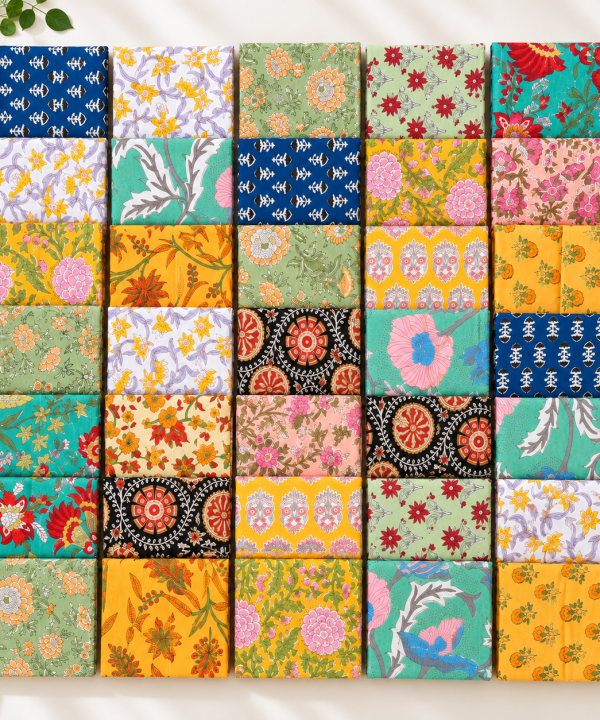 20 Pcs Cotton Napkins 18x18 Inches – Handmade Floral Block Print Cloth Napkins – Multicolor Assorted Dinner Napkin Set