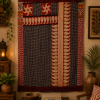 Black Vintage Kantha Curtain – Handmade Cotton Patchwork Boho Indian Window Door Curtain – 1 Pc - Image 6