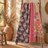 Vintage Red Kantha Quilt – Handmade Recycled Sari Cotton Patchwork Bedspread Boho Throw, MN-VKQ-TW-1344 - Image 5