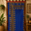 Blue Vintage Kantha Curtain – Handmade Cotton Patchwork Boho Indian Window Door Curtain – 1 Pc - Image 5