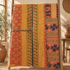 Vintage Mustard Yellow & Rust Red Kantha Quilt 60x90 Inches – Handmade Cotton Bedspread Throw - Image 5