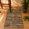 Handmade Cotton Chindi Rag Rug – Assorted Boho Woven & Tufted Floor Mat – Multicolor Recycled Fabric Rug - Image 4
