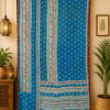 Blue Vintage Kantha Curtain – Handmade Cotton Patchwork Boho Indian Window Door Curtain – 1 Pc - Image 4