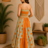 Orange & Cream Floral Maxi Dress – Strapless Smocked Tiered Boho Summer Dress - Image 2