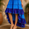 Royal Blue & Purple Maxi Dress – Strapless Smocked Tiered High Low Boho Summer Dress - Image 5