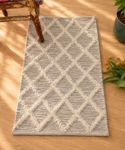 Alternative view of Handmade Cotton Chindi Rag Rug – Assorted Boho Woven & Tufted Floor Mat – Multicolor Recycled Fabric Rug