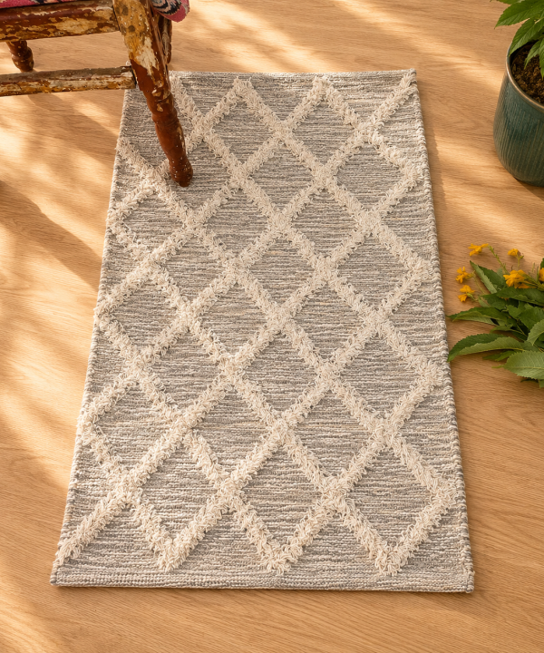 Alternative view of Handmade Cotton Chindi Rag Rug – Assorted Boho Woven & Tufted Floor Mat – Multicolor Recycled Fabric Rug