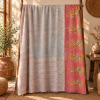 Blush Pink Vintage Kantha Quilt 60 x 90 Inches – Floral Handmade Cotton Bedspread – One of a Kind - Image 5