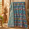 Vintage Purple Kantha Quilt – Handmade Recycled Sari Indian Bedspread, Reversible Boho Throw Blanket - Image 5