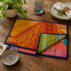5 Pcs Vintage Kantha Quilted Placemats 13x18 Inches – Recycled Cotton Patchwork Table Mats, Handmade Boho Dining Decor - Image 4