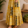 Yellow Black & Cream Patchwork Maxi Dress – Strapless Smocked Boho Printed Summer Dress - Image 6