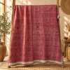 Charcoal Grey & Dusty Rose Vintage Kantha Quilt 60 x 90 Inches – Handmade Cotton Bedspread – One of a Kind - Image 5