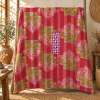 Vintage Navy Blue & Red Kantha Quilt – Floral Hand Stitched Cotton Bedspread 60 x 90 Inches - Image 5