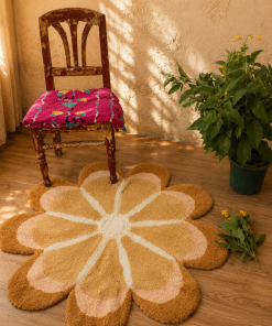 Handmade Round Jute Rug – Assorted Printed & Braided Boho Area Rug – Natural Indian Floor Mat