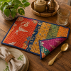 5 Pcs Vintage Kantha Quilted Placemats 13x18 Inches – Recycled Cotton Patchwork Table Mats, Handmade Boho Dining Decor - Image 5
