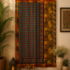 Black Vintage Kantha Curtain – Handmade Cotton Patchwork Boho Indian Window Door Curtain – 1 Pc - Image 3