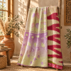 Vintage Handmade Kantha Quilt – Royal Blue Orange Floral Recycled Sari Cotton Bedspread, Indian Boho Throw - Image 5