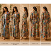 Multicolor Frida Kahlo Print Long Kimono Robe for Women – Boho Floral Cotton Dressing Gown, Free Size Belted Maxi Kimono - Image 5