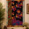 Black Vintage Kantha Curtain – Handmade Cotton Patchwork Boho Indian Window Door Curtain – 1 Pc - Image 2