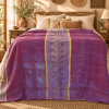 Deep Purple Vintage Kantha Quilt 60 x 90 Inches – Handmade Cotton Bedspread Throw – One of a Kind - Image 2