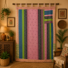 Purple Vintage Kantha Curtain – Handmade Cotton Patchwork Boho Indian Window Door Curtain – 1 Pc - Image 3