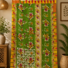 Green Vintage Kantha Curtain – Handmade Cotton Patchwork Boho Indian Window Door Curtain – 1 Pc - Image 5