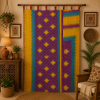Purple Vintage Kantha Curtain – Handmade Cotton Patchwork Boho Indian Window Door Curtain – 1 Pc - Image 4