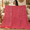 Vintage Red Kantha Quilt – Hand Stitched Floral Cotton Indian Bedspread 60 x 90 Inches - Image 3