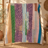 Vintage Kantha Quilt 60x90 Inches – Beige Cream Blue Hand Stitched Cotton Bedspread - Image 5