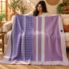 Purple & Lavender Vintage Kantha Quilt 60 x 90 Inches – Handmade Cotton Bedspread – One of a Kind - Image 3